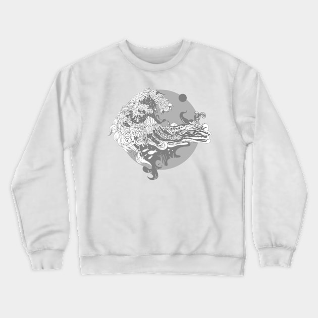 Big wave Crewneck Sweatshirt by fakeface